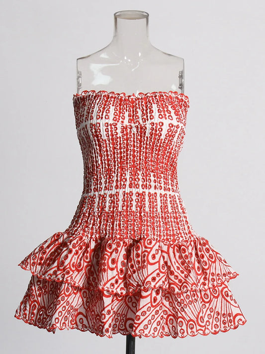 cutout layered dress for women
